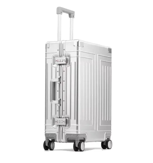 All-Aluminum Rolling Travel Suitcase High-Quality Men's Luggage