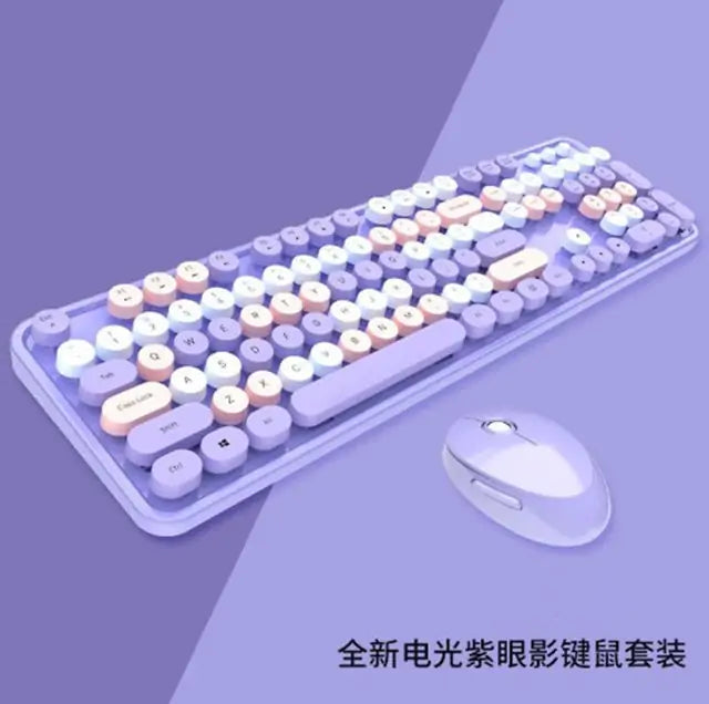 Wireless Round Keycap Keyboard Set