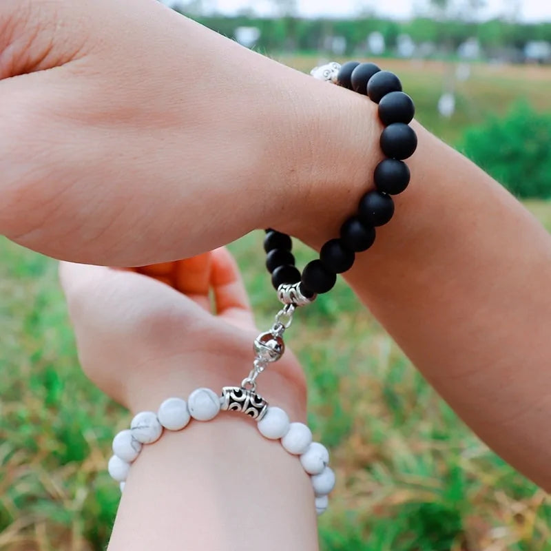 Vintage Stone Magnet Couple Bracelet