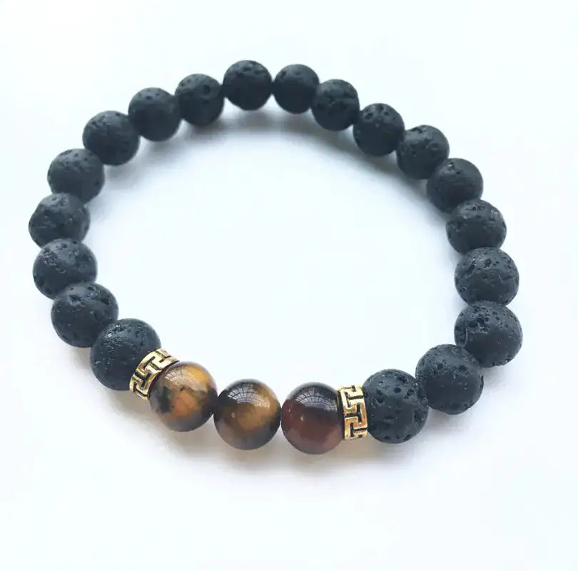 Lava Rock Stone Beads Bracelet Charm