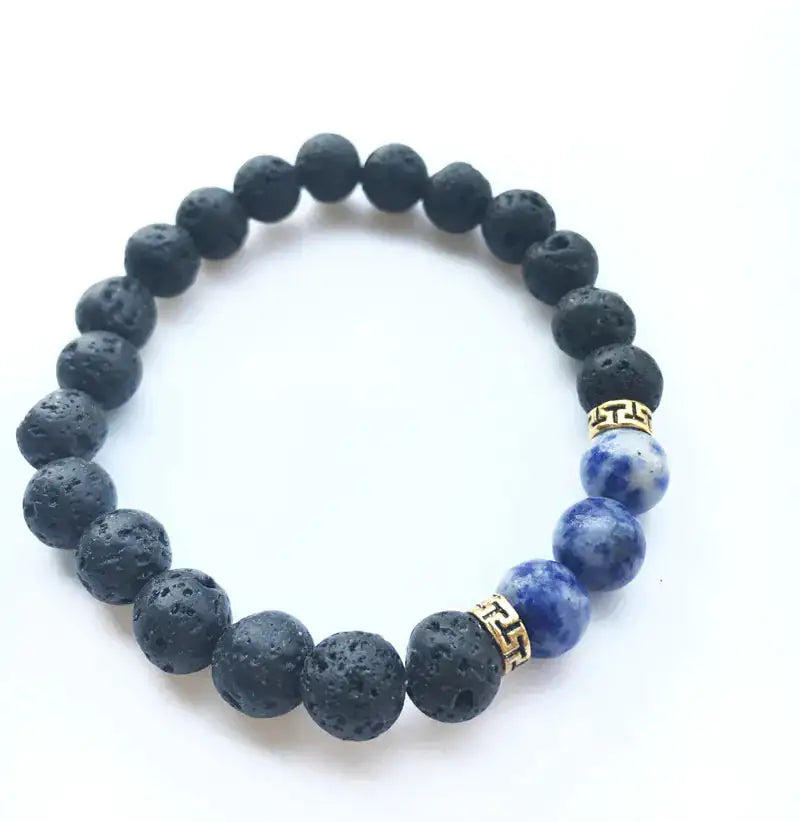 Lava Rock Stone Beads Bracelet Charm