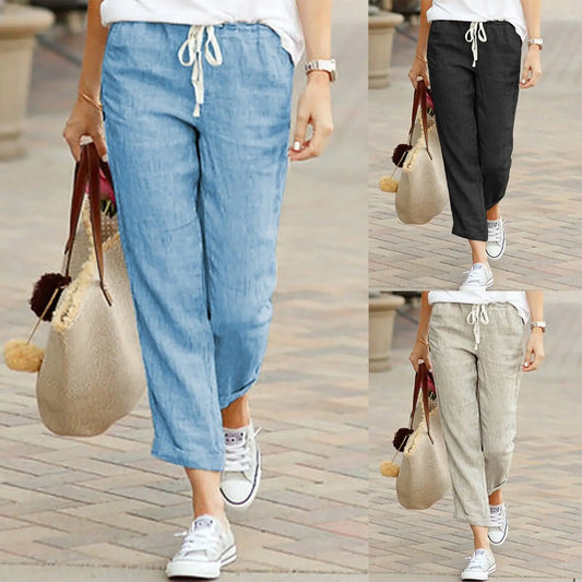 Drawstring Elastic Waist Pants