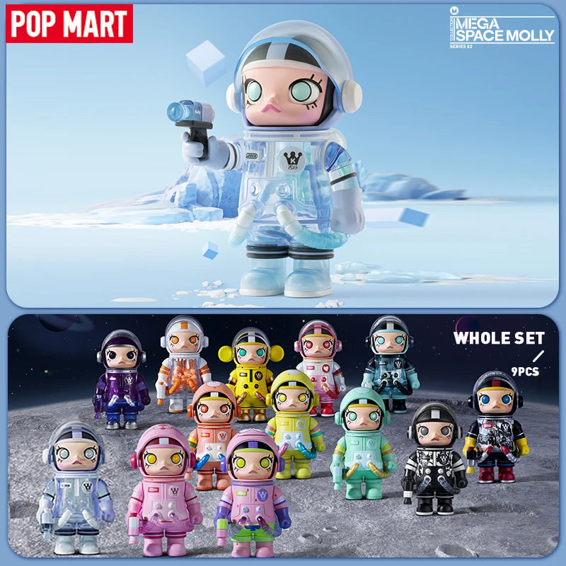 POP MART MEGA SPACE MOLLY 100% SERIES 02-B Mystery Box 1PC/9PCS POPMART Blind Box Action Figure