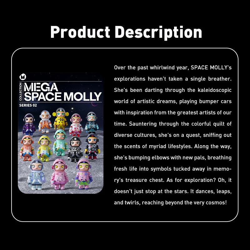 POP MART MEGA SPACE MOLLY 100% SERIES 02-B Mystery Box 1PC/9PCS POPMART Blind Box Action Figure