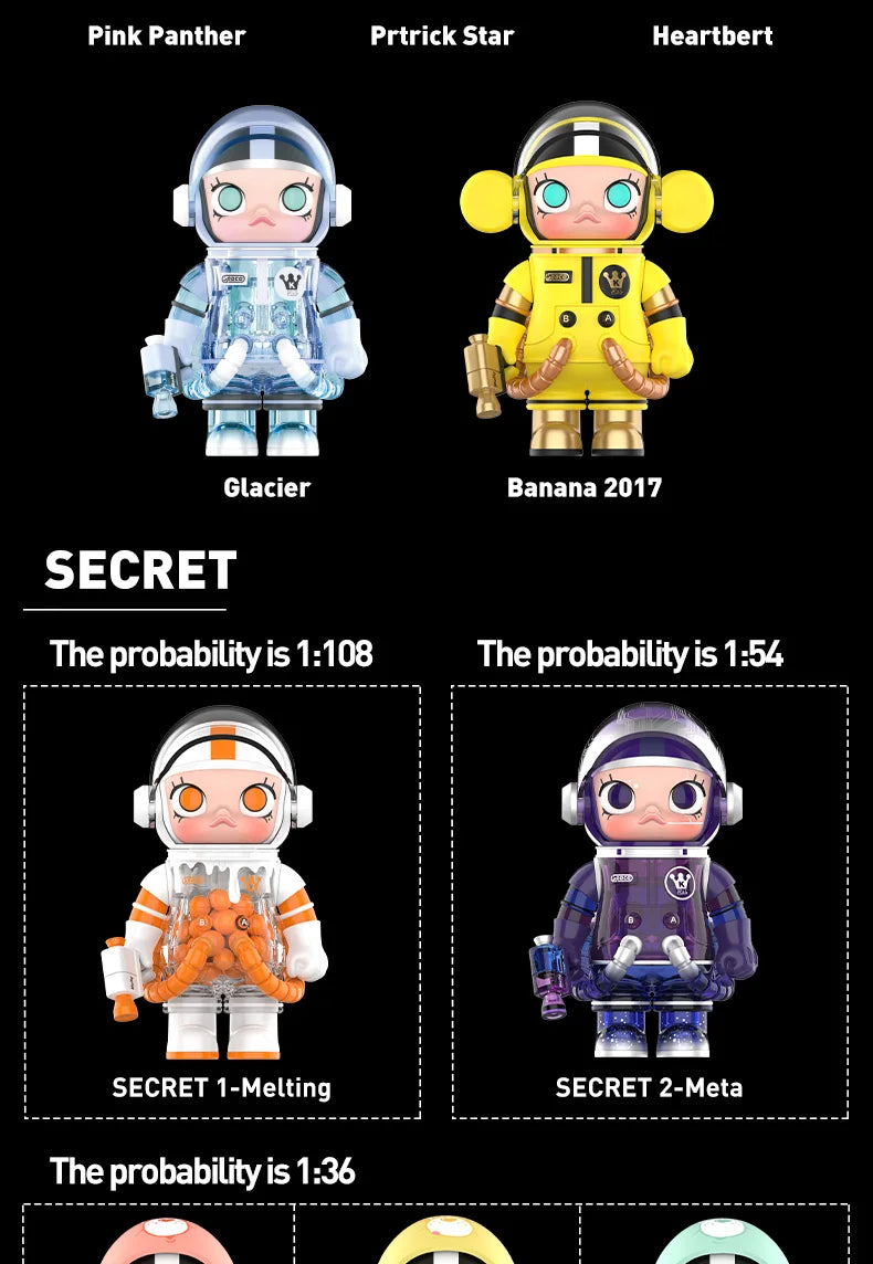 POP MART MEGA SPACE MOLLY 100% SERIES 02-B Mystery Box 1PC/9PCS POPMART Blind Box Action Figure