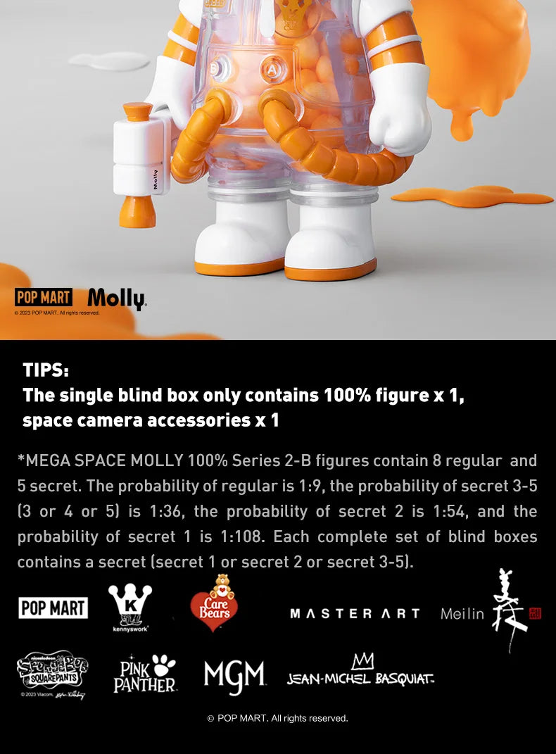 POP MART MEGA SPACE MOLLY 100% SERIES 02-B Mystery Box 1PC/9PCS POPMART Blind Box Action Figure