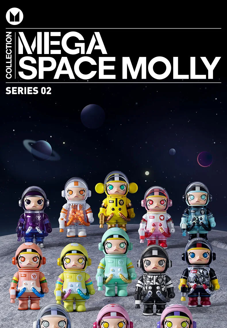 POP MART MEGA SPACE MOLLY 100% SERIES 02-B Mystery Box 1PC/9PCS POPMART Blind Box Action Figure