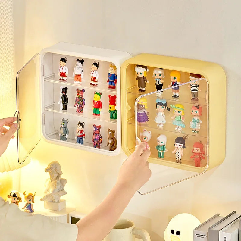 Blind Box Storage Rack for Pop Mart Dimoo Molly Dust-proof Transparent Cabinet Action Figure Hanged Display Case Landscaping Box