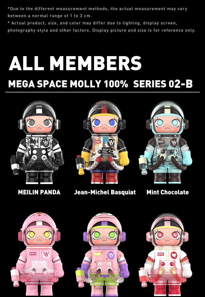 POP MART MEGA SPACE MOLLY 100% SERIES 02-B Mystery Box 1PC/9PCS POPMART Blind Box Action Figure