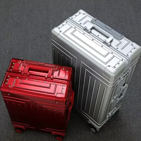 All-Aluminum Rolling Travel Suitcase High-Quality Men's Luggage