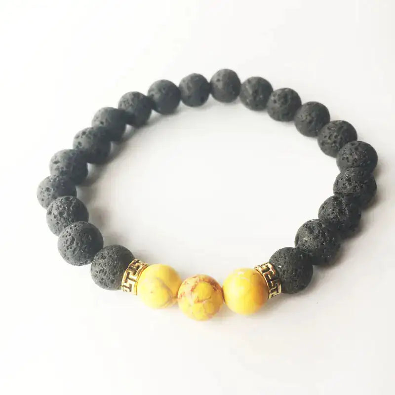 Lava Rock Stone Beads Bracelet Charm