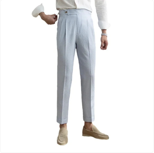 Men's High-Waist Straight Suit Pants – Summer Collection