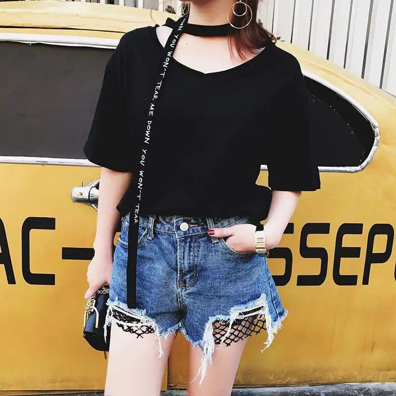 Net Denim Shorts